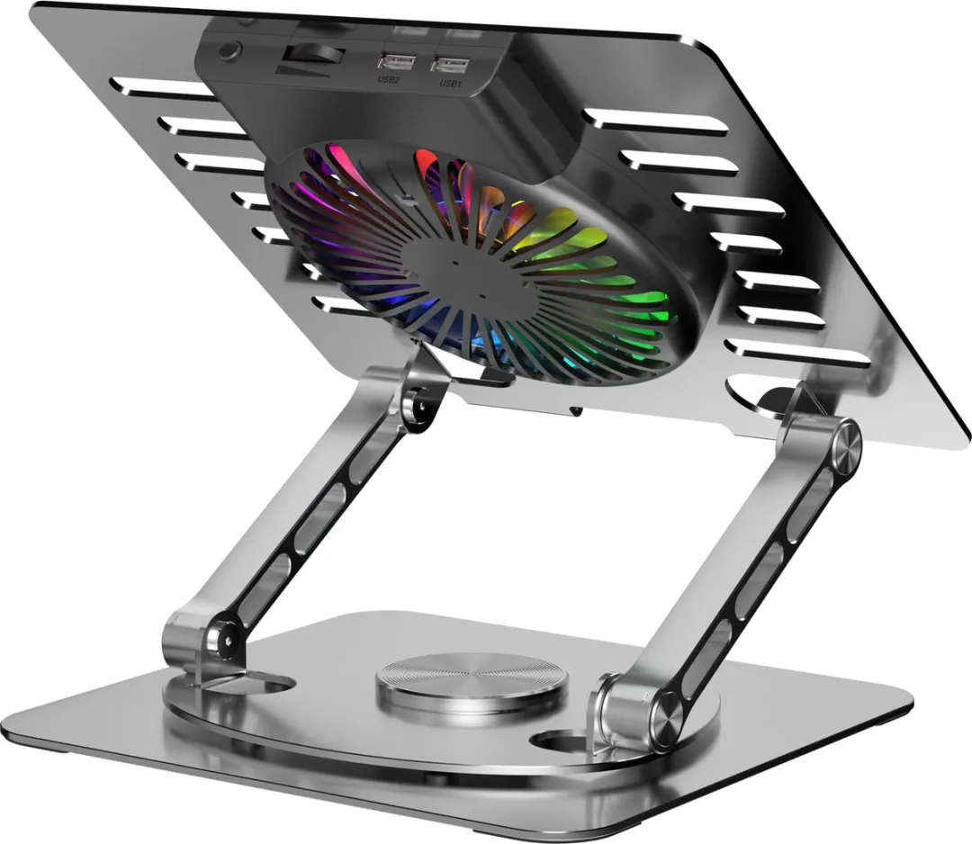 NÖRDIC LH-577 Laptopstandaard - RGB Ventilator - Zilver