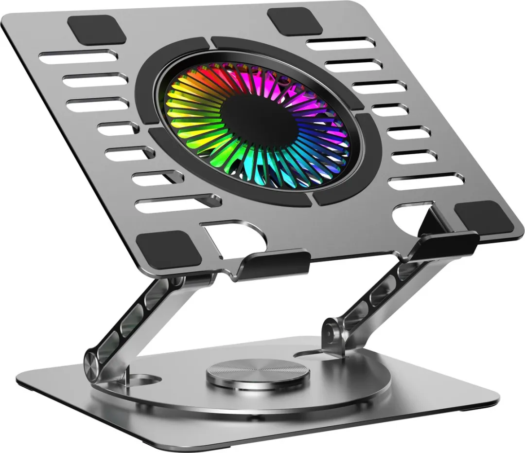 NÖRDIC LH-577 Laptopstandaard - RGB Ventilator - Zilver