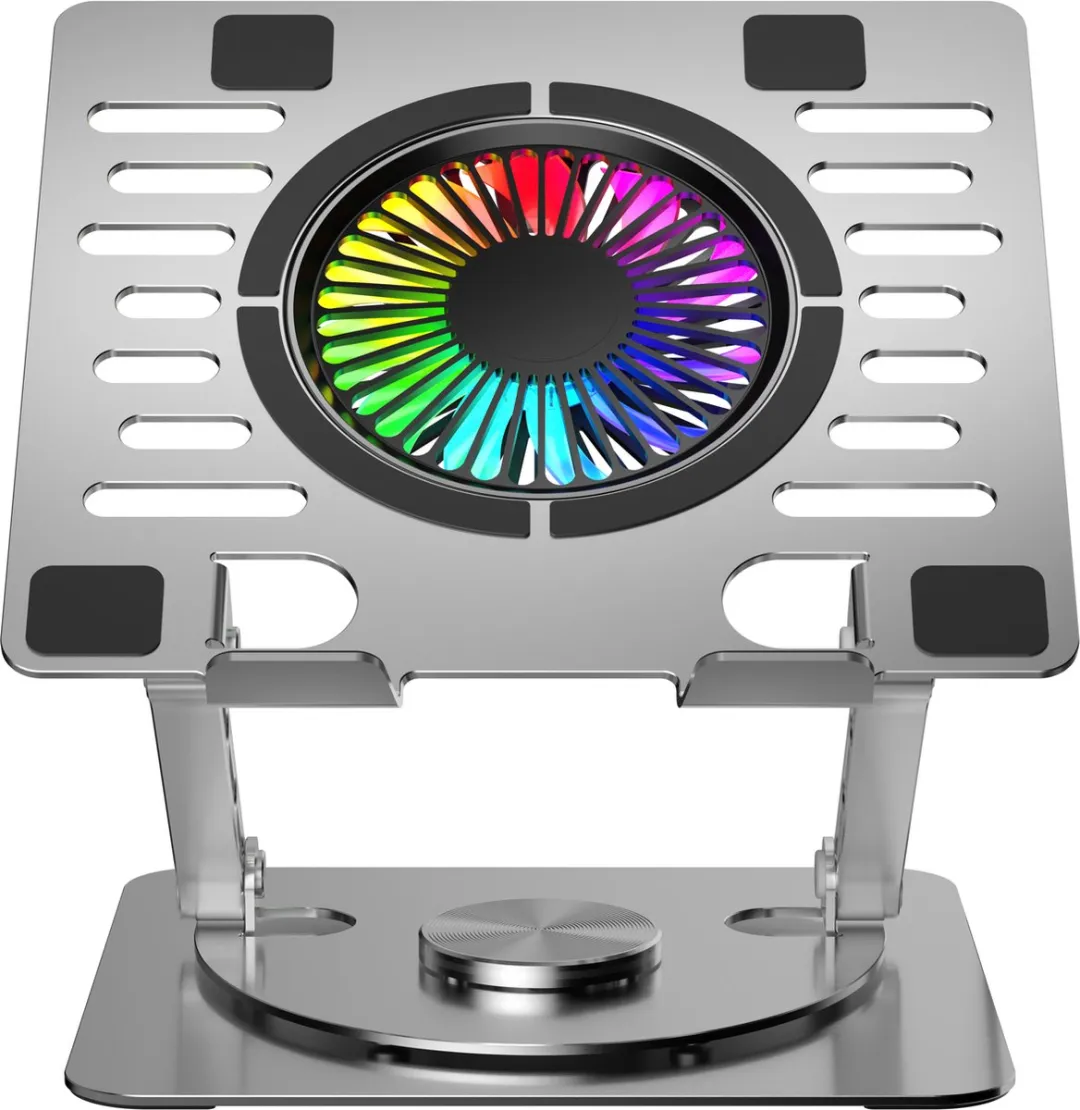 NÖRDIC LH-577 Laptopstandaard - RGB Ventilator - Zilver