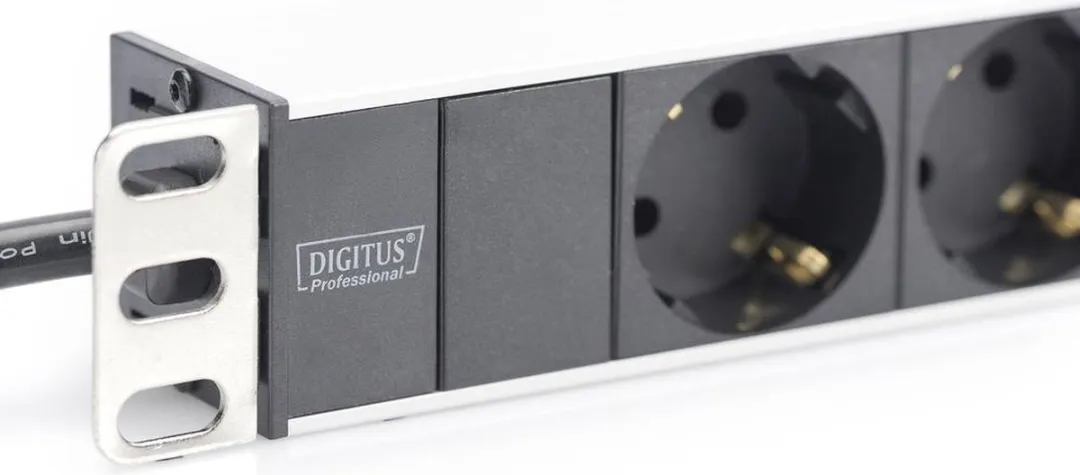 Digitus DN-95401 Geaarde Contactdoos 19" 1HE - Incl. 2 Houders