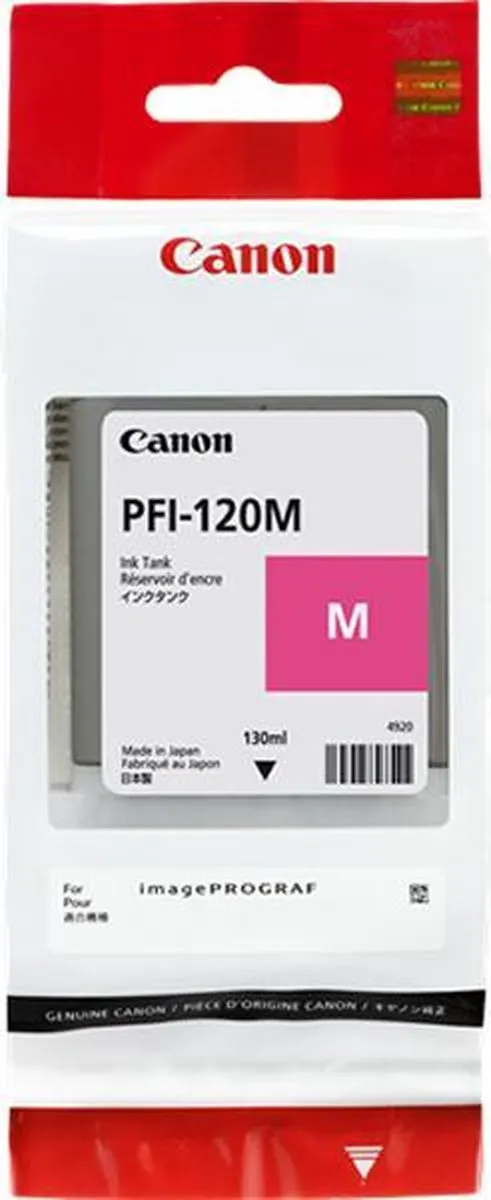 Canon PFI-120M Inktcartridge Magenta - 130ml - afbeelding 2 van 2