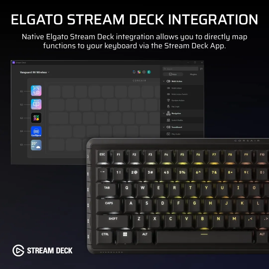 Corsair Vanguard 96 CH-91F901E-NA Draadloos Gaming Toetsenbord - US QWERTY - Zwart
