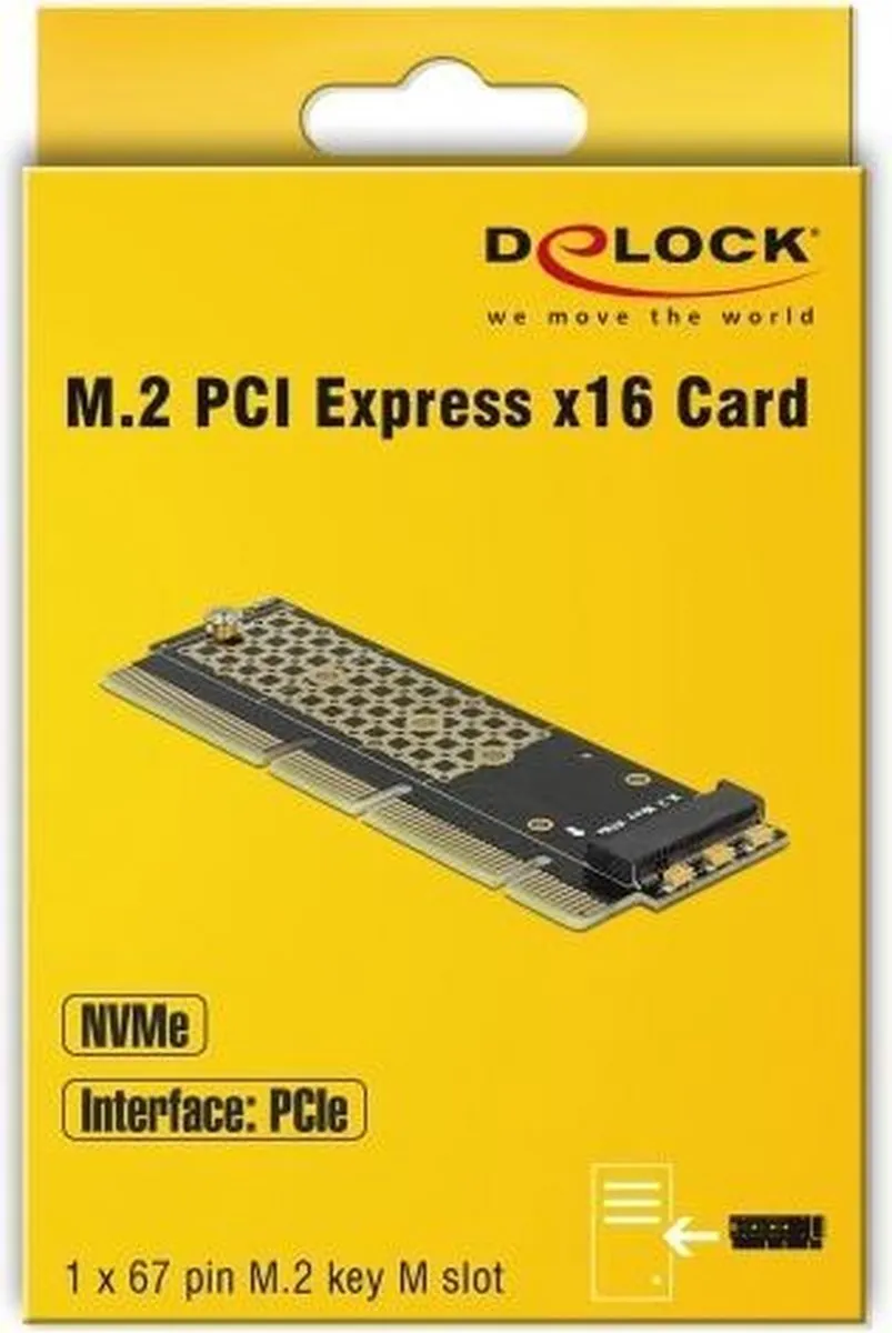 Delock 90303 PCIe x16 naar NVMe M.2 Kaart - Server