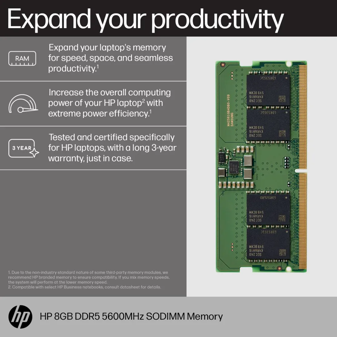 HP 83P90AA DDR5 5600MHz SODIMM Geheugen - 8GB
