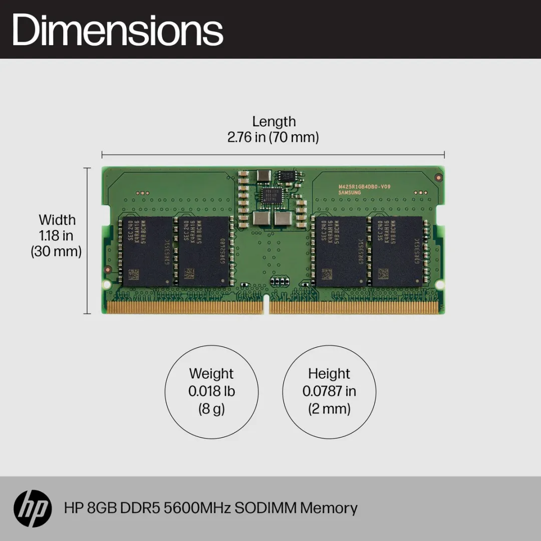 HP 83P90AA DDR5 5600MHz SODIMM Geheugen - 8GB