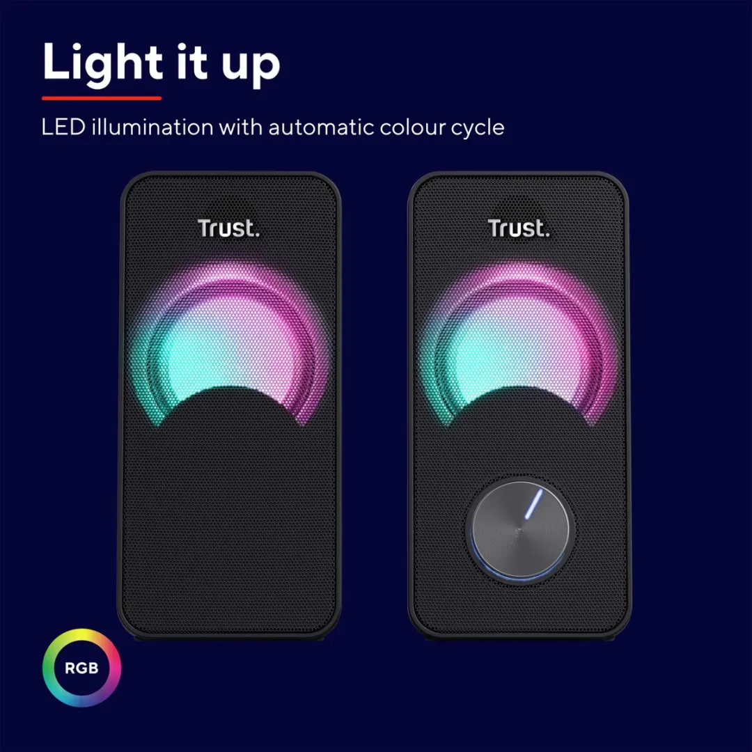 Trust Arys 2.0 PC Luidsprekerset 14W RGB - Zwart