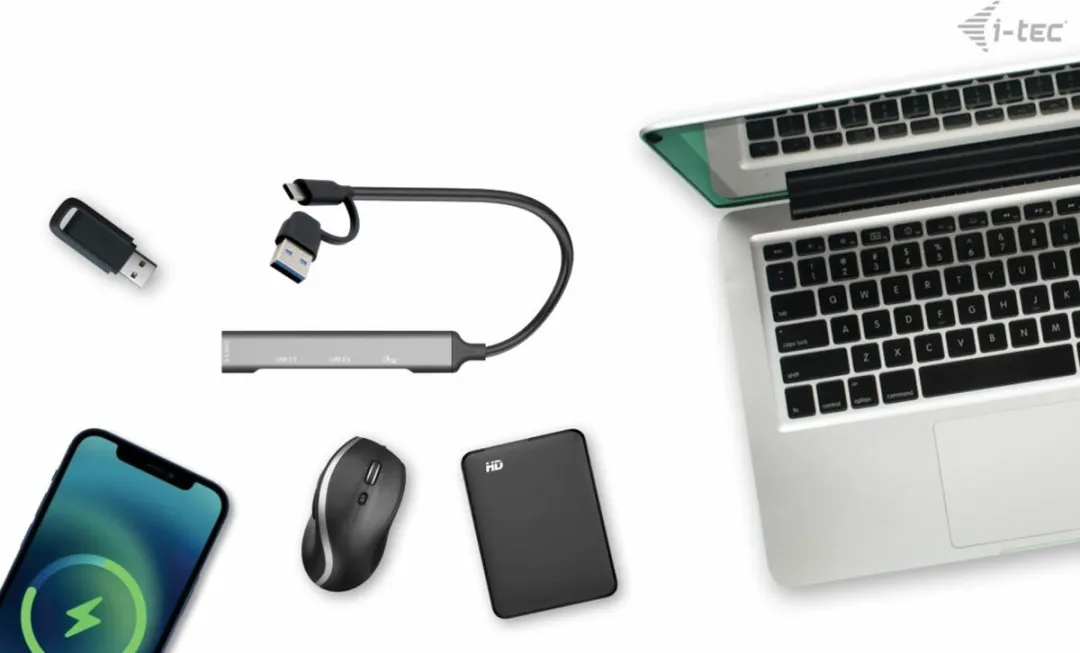 I-tec I-TEC CAHUBMETALMINI4 USB-Hub 3x USB-A 5Gbps - Zilver