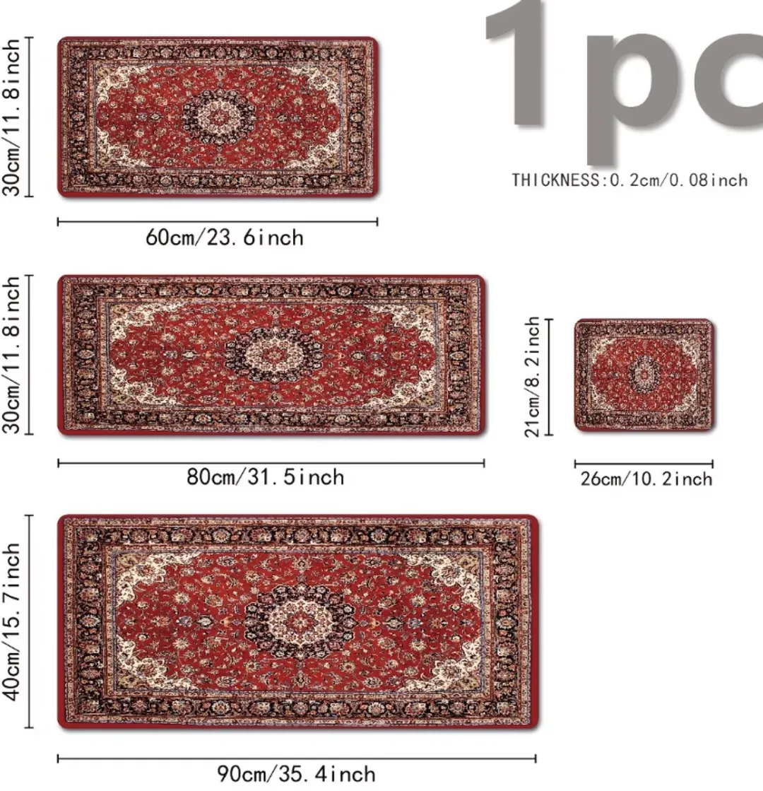 NuveX Rood Vintage Patroon Muismat 21x26cm