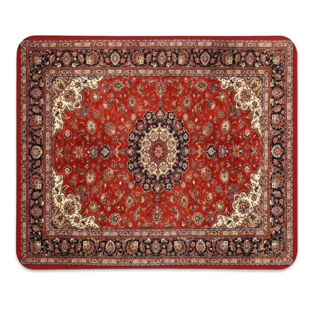 NuveX Rood Vintage Patroon Muismat 21x26cm