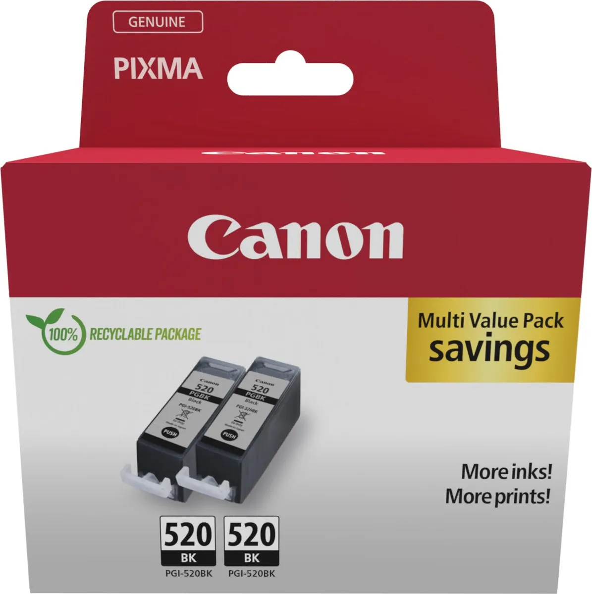Canon PGI-520 BK Inktcartridge - 2-pack Zwart
