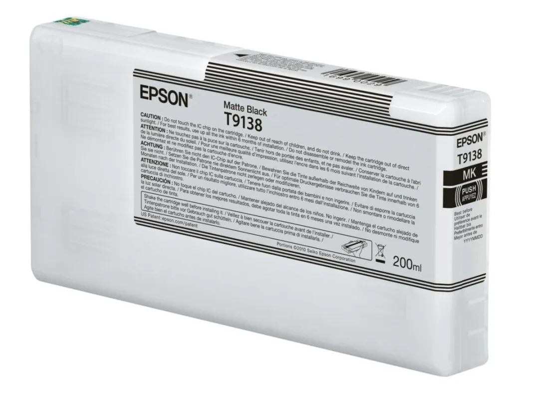 Epson C13T913800 Inktcartridge Zwart - 200ml