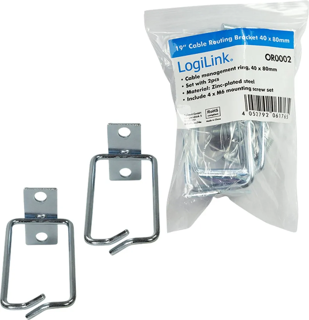 Logilink OR0002 Racktoebehoren Kabelring - Zilver