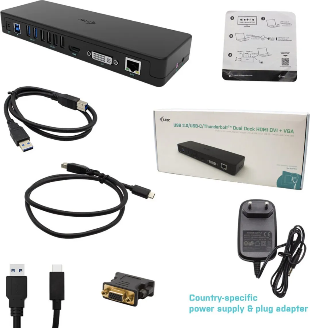 I-tec CAHDMIDVIDOCKPRO Dockstation - Zwart - afbeelding 6 van 6