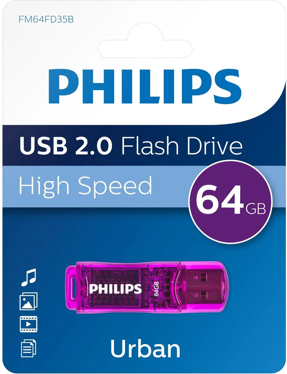 Philips USB Stick 3.0 Snow 64GB FM64FD75B - Paars - afbeelding 7 van 10