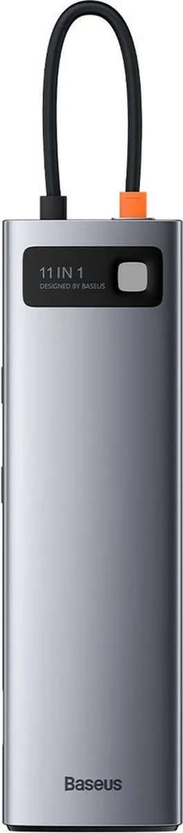 Baseus Metal Gleam 11-in-1 USB-C Hub - 100W PD - 2x HDMI 4K - 3x USB 3.2 - AUX - Grijs