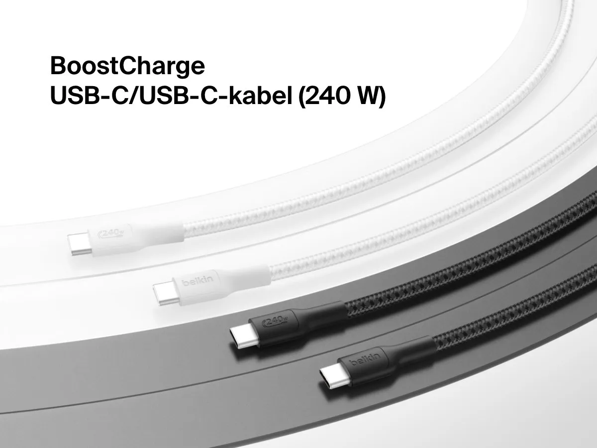 Belkin CAB025hq1MBK USB-C Kabel 240W - 1m - Zwart
