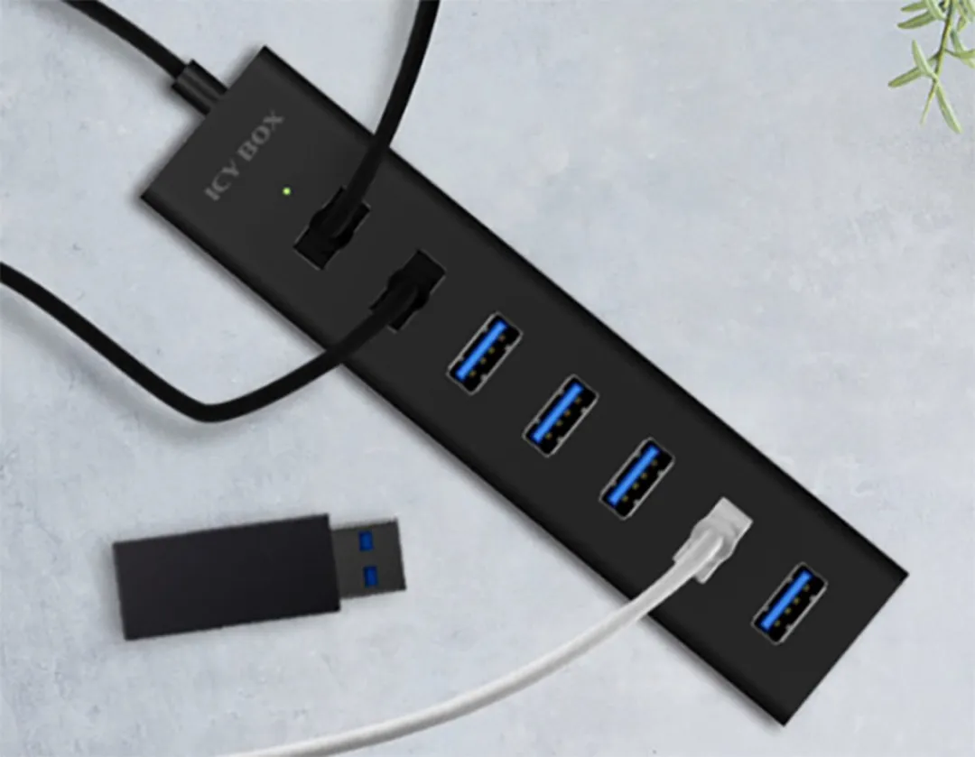 Icy Box IB-HUB1700-U3 USB-hub 7 Poorten - USB 3.0 5Gbps - Zwart