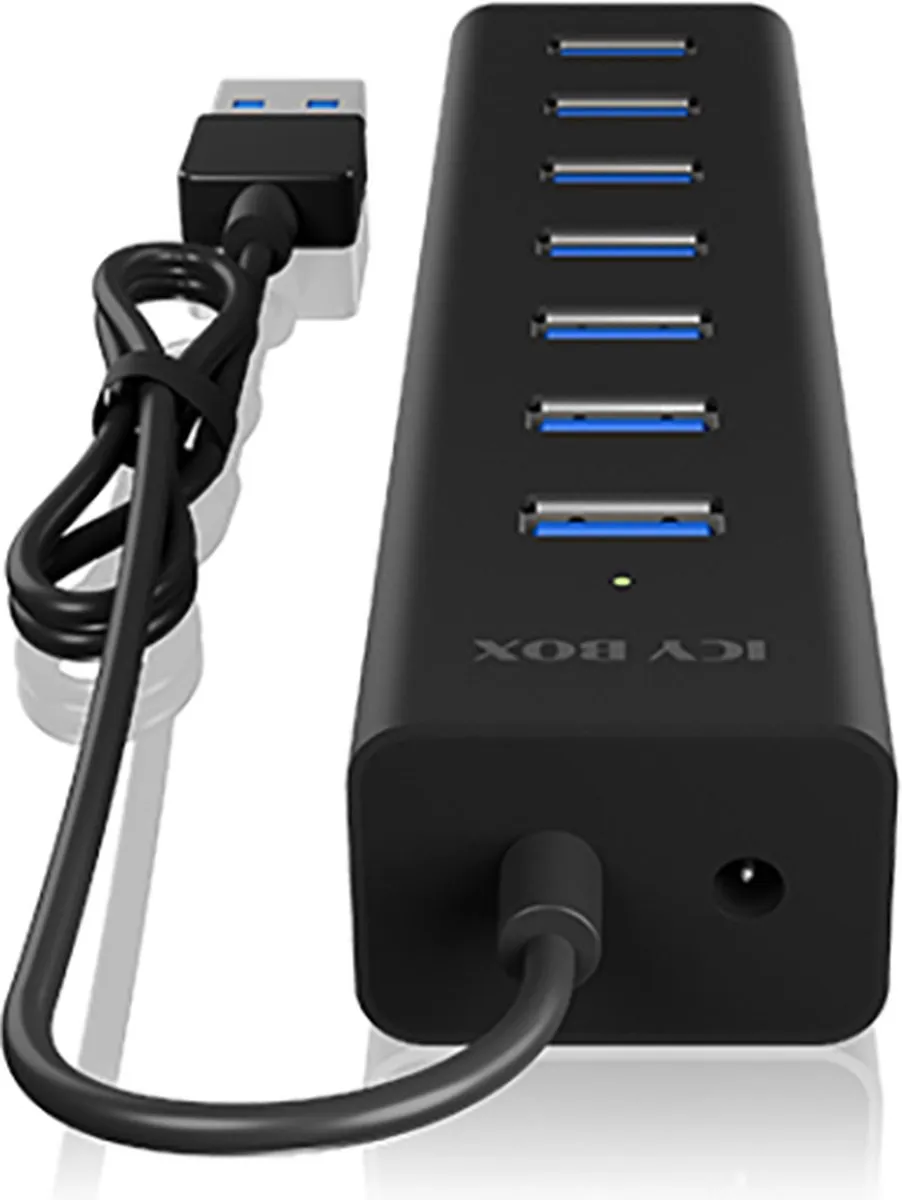 Icy Box IB-HUB1700-U3 USB-hub 7 Poorten - USB 3.0 5Gbps - Zwart