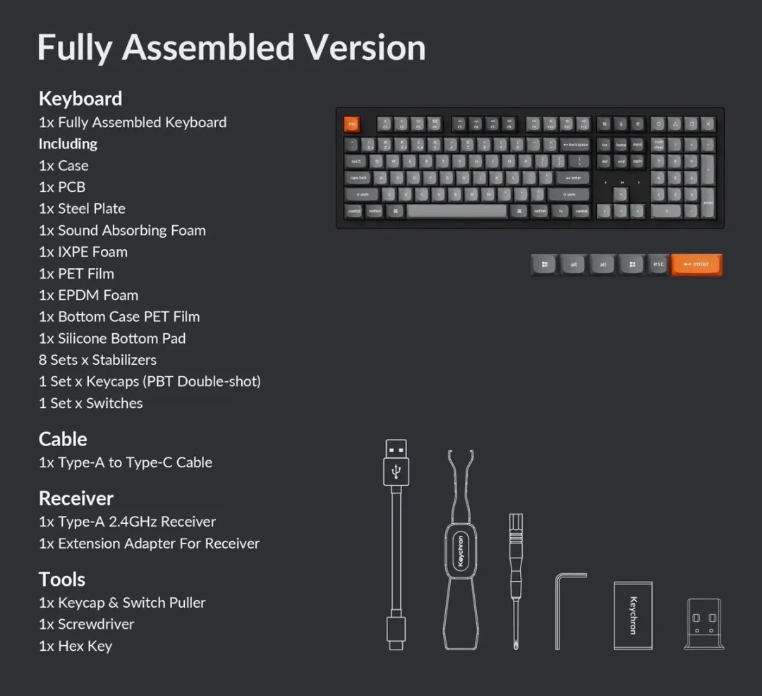 Keychron K10 Max QMK Toetsenbord K10M-H3 - Zwart