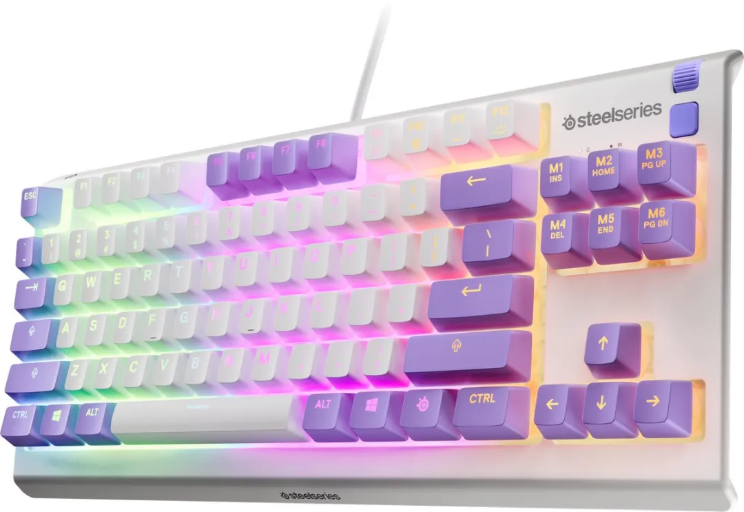 SteelSeries Apex 3 TKL Amethyst Toetsenbord - US Qwerty - Wit