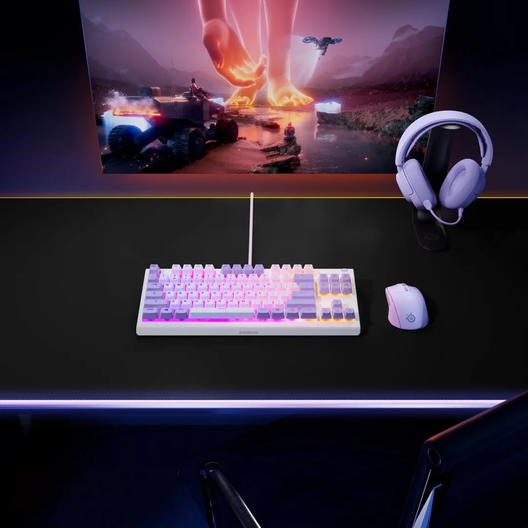 SteelSeries Apex 3 TKL Amethyst Toetsenbord - US Qwerty - Wit - afbeelding 6 van 6