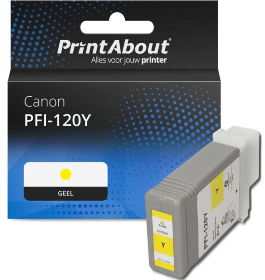 PrintAbout PFI-120Y Inktcartridge Geel - 130ml - Canon