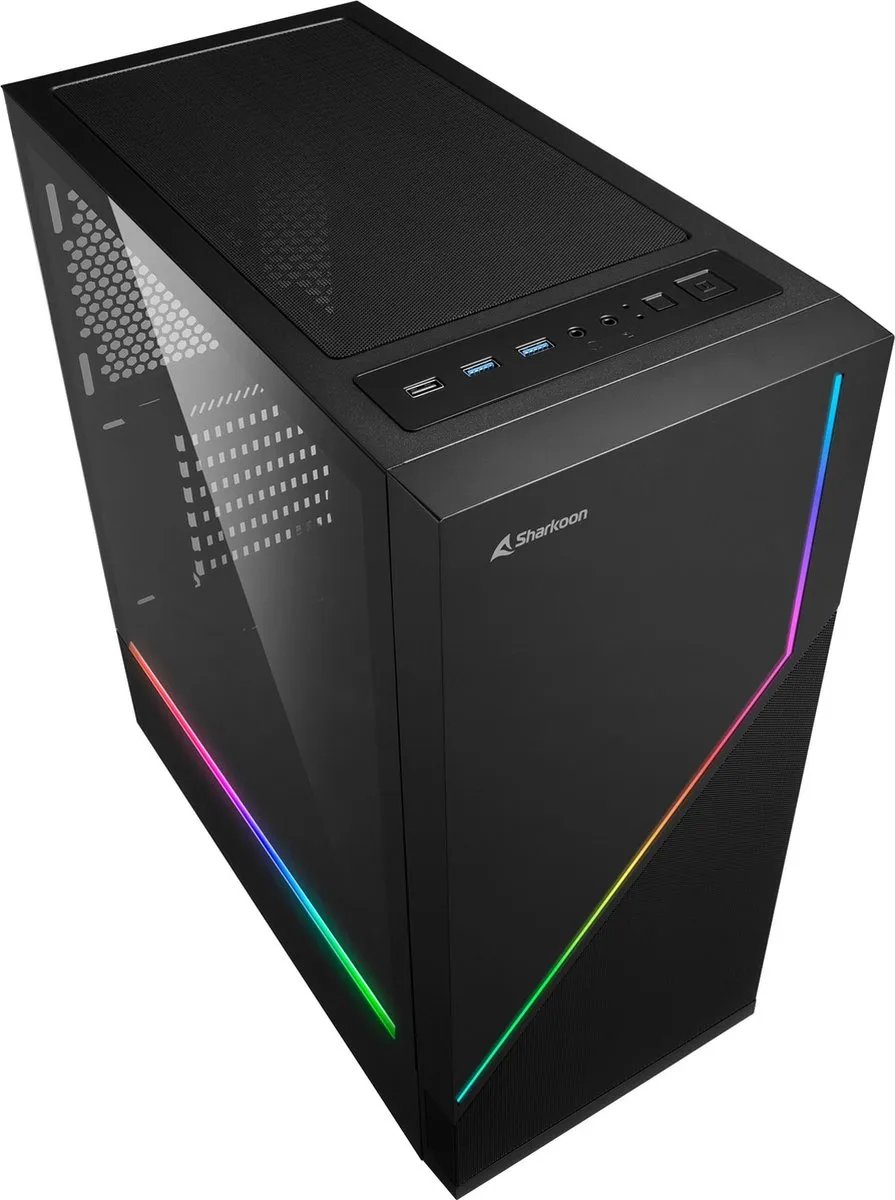 Sharkoon 4044951028146 ATX Box - 6x 2.5" / 2x 3.5" - Zwart - afbeelding 6 van 6