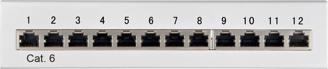 Goobay CAT 6 Mini Patch Paneel 12 Poorten - Zwart