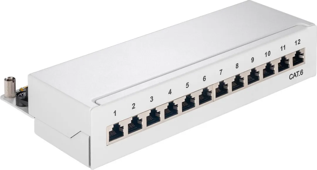 Goobay CAT 6 Mini Patch Paneel 12 Poorten - Zwart