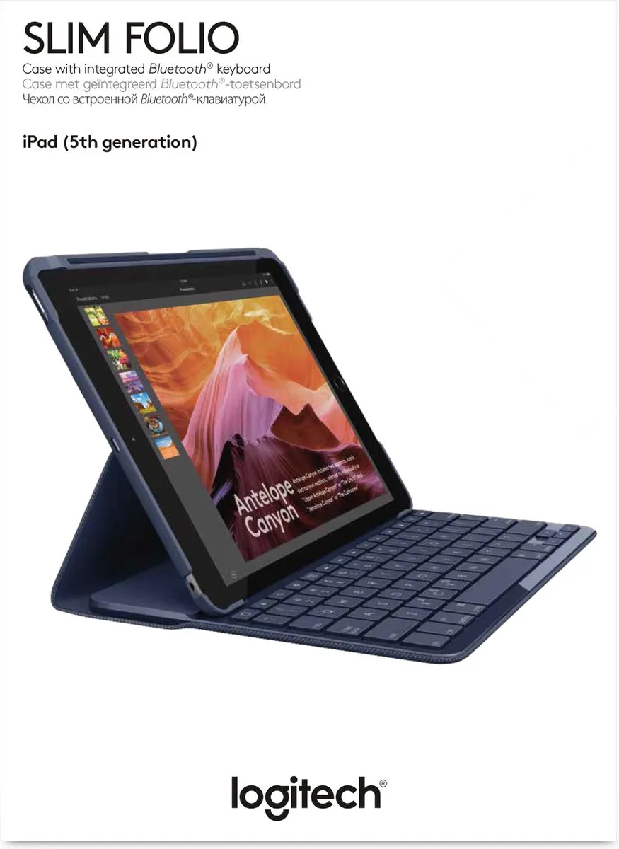 Logitech Slim Folio 920-008619 - iPad 9.7" Toetsenbordhoes - Zwart - afbeelding 5 van 6