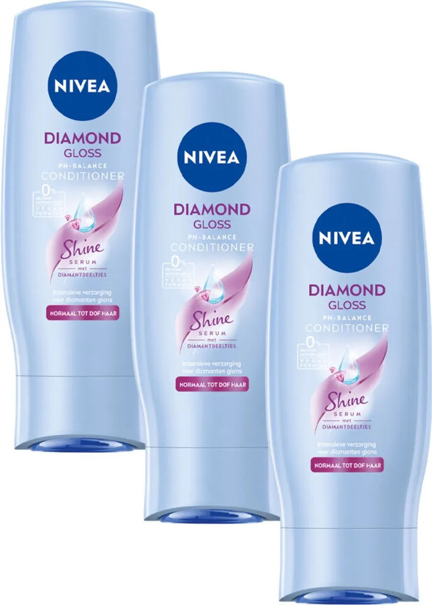 NIVEA Diamond Gloss Care Conditioner 200ml - 3 Stuks