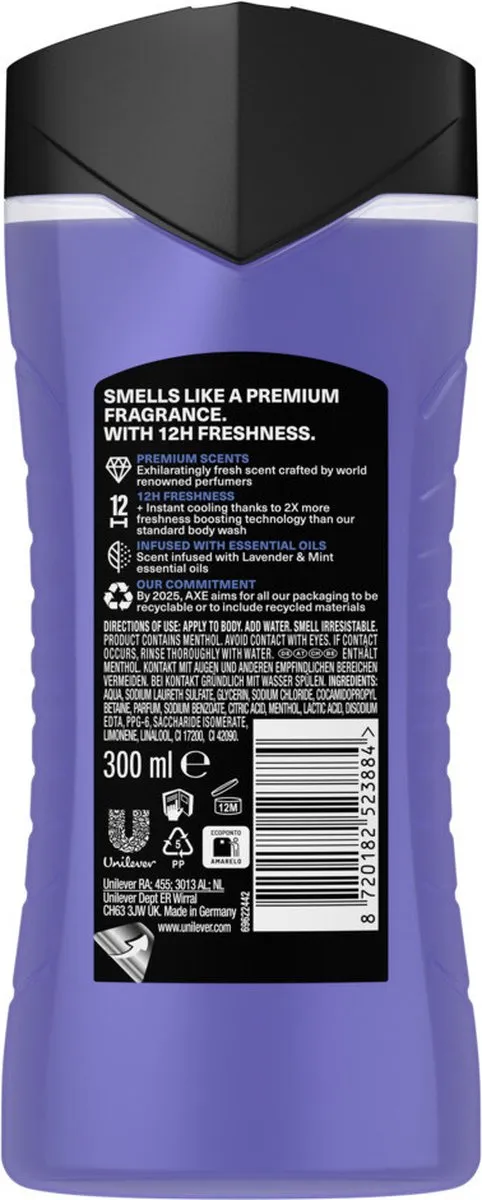 Axe Douchegel Blue Lavender 300ml - 12 Stuks