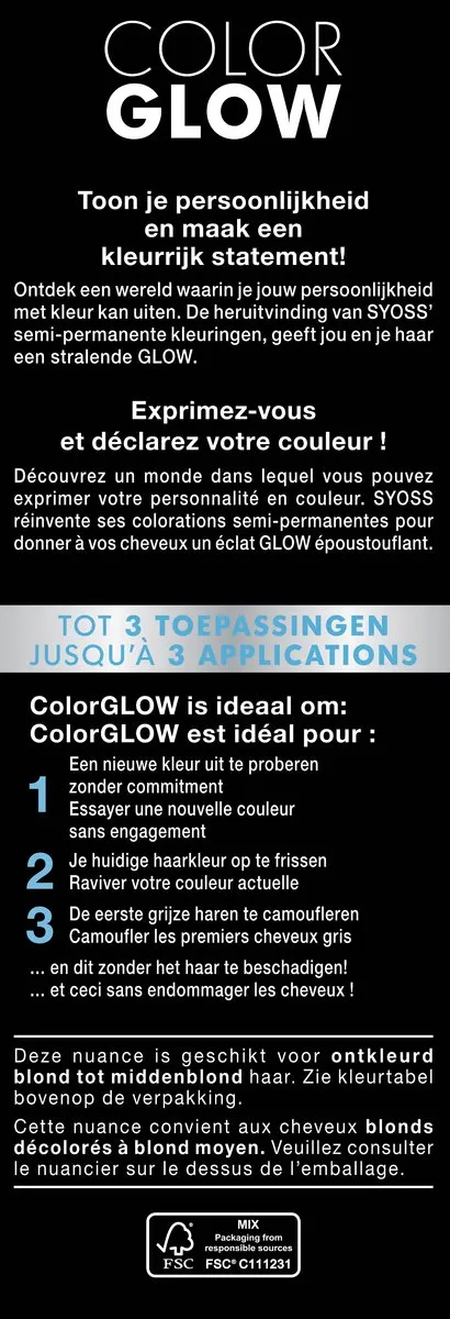 SYOSS Color Glow Kleuropfrisser Platinum - 3x100ml