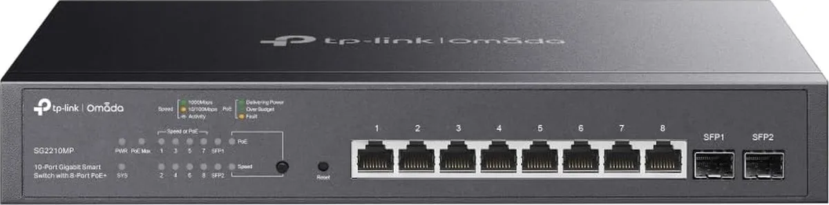 TP-Link TL-SG2210MP Managed Switch - 10 PoE+ Poorten - 150W - afbeelding 6 van 6