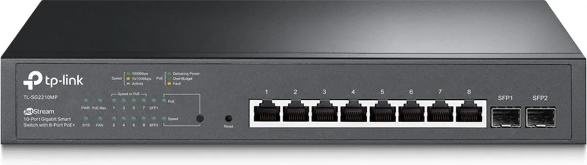 TP-Link TL-SG2210MP Managed Switch - 10 PoE+ Poorten - 150W