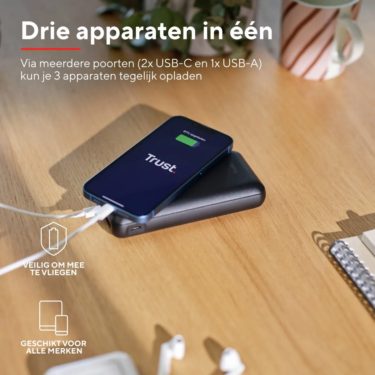 Trust Redoh 24880 Powerbank 20000mAh - 18W - Zwart