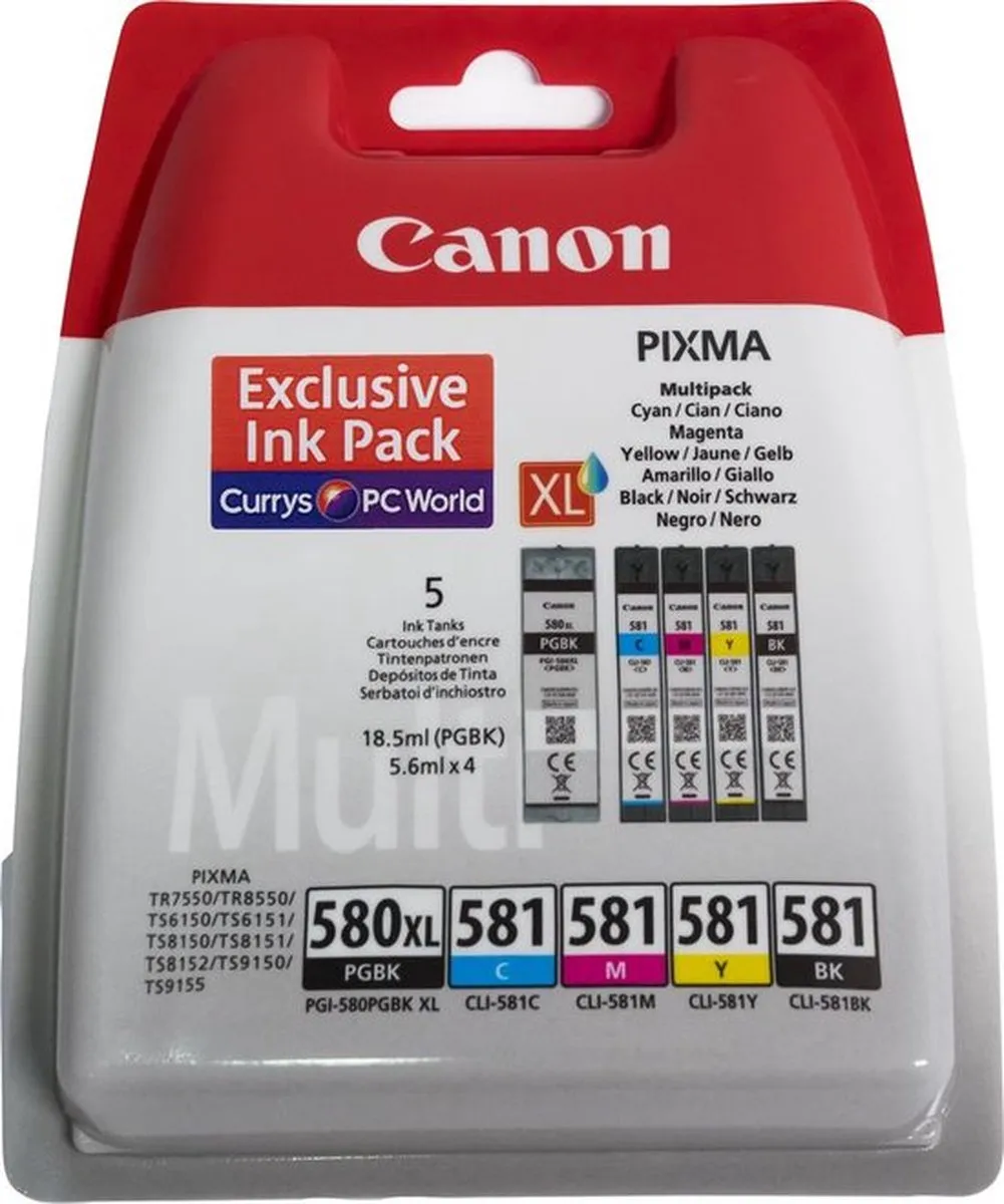 Canon PGI-580XL/CLI-581 Inktcartridges Multipack - 1400 pagina's