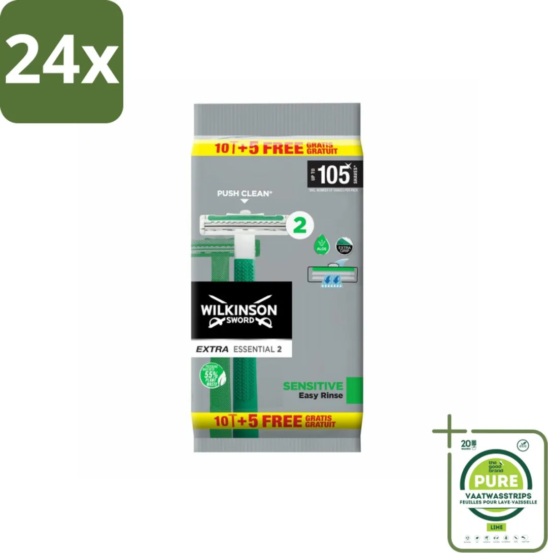 Wilkinson Extra Essential 2 Sensitive Wegwerpscheermesjes 15 Stuks
