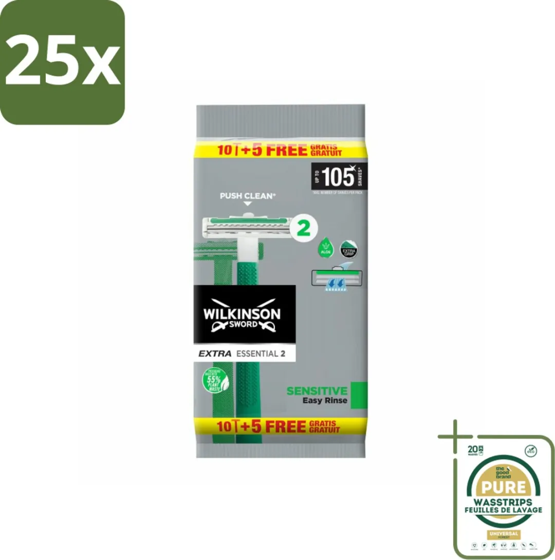 Wilkinson Extra Essential 2 Sensitive Wegwerpscheermesjes 15 Stuks