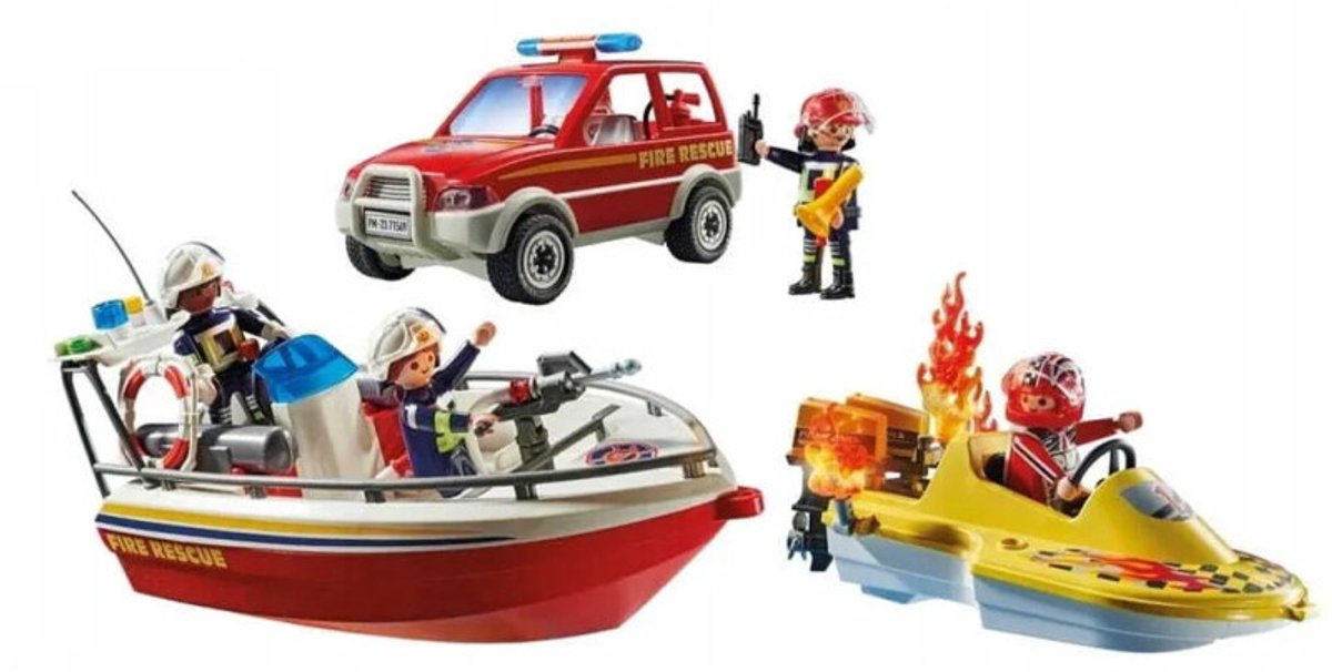 PLAYMOBIL Brandweer blust missie op het water - P-71569