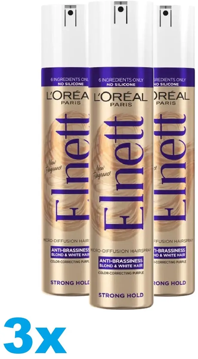 L'Oréal Paris Elnett Strong Fixatie Haarspray 3x300ml