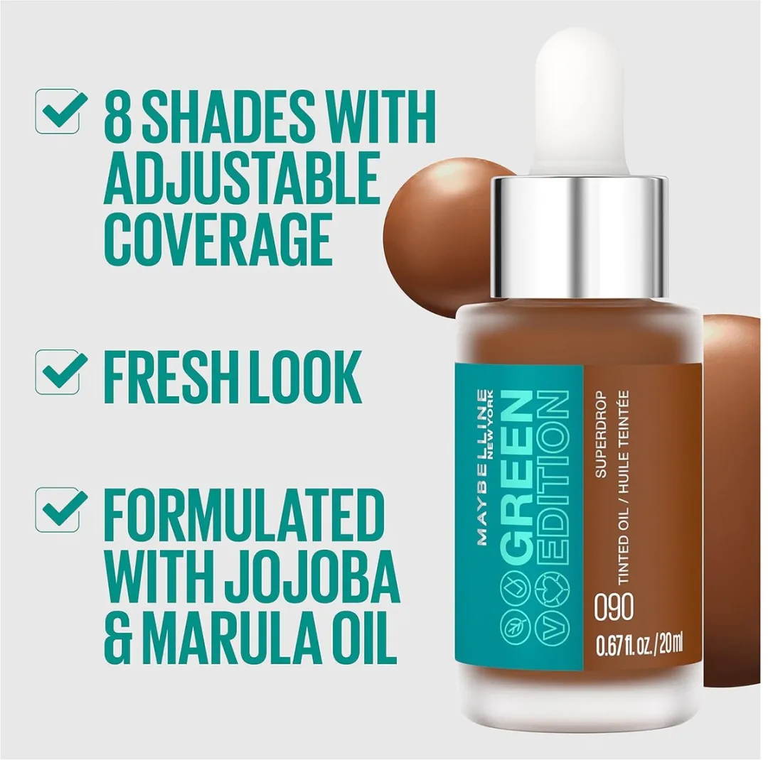 Maybelline Green Edition Superdrop Tinted Oil 020 - 20ml - Caramel