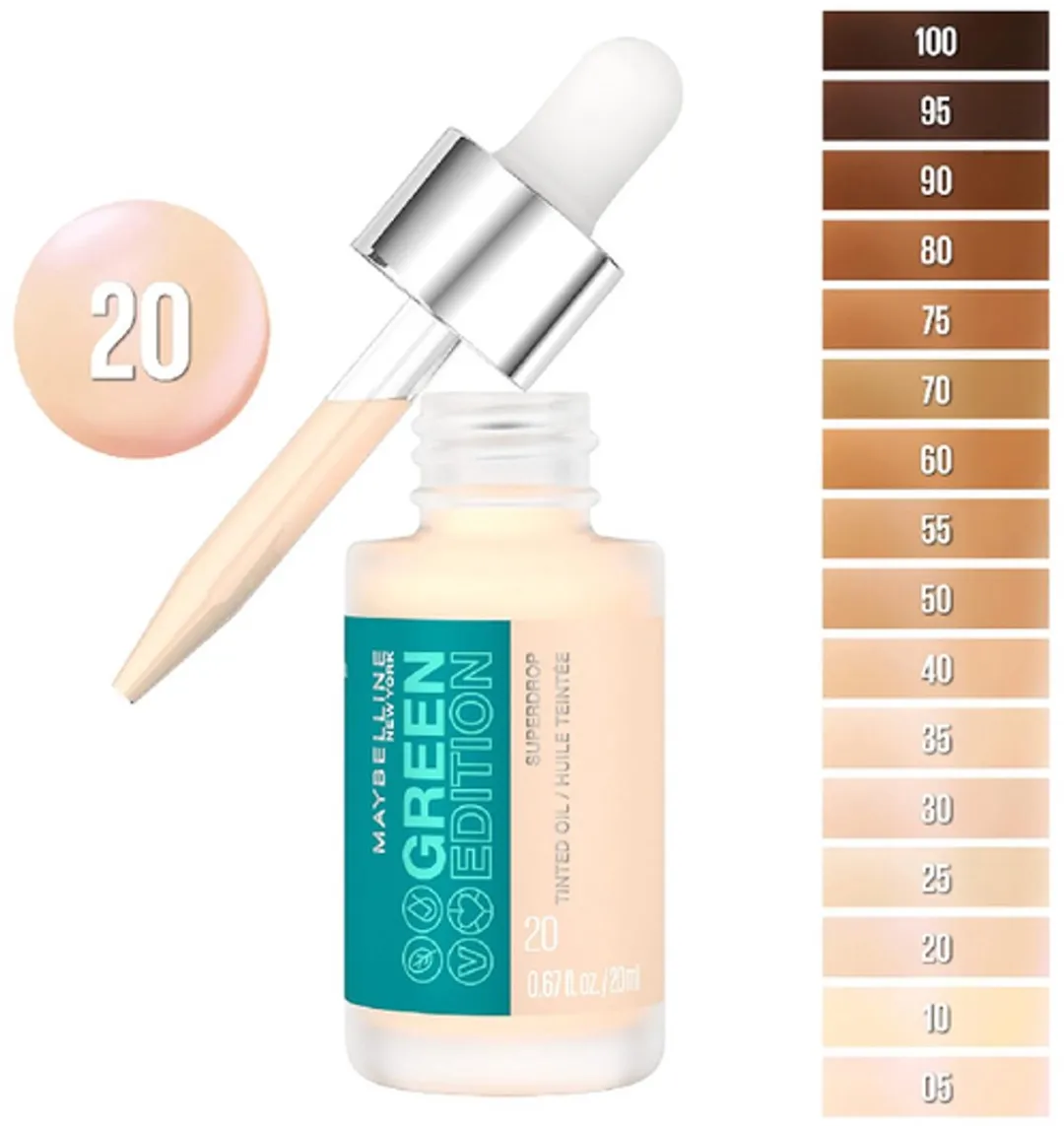 Maybelline Green Edition Superdrop Tinted Oil 020 - 20ml - Caramel