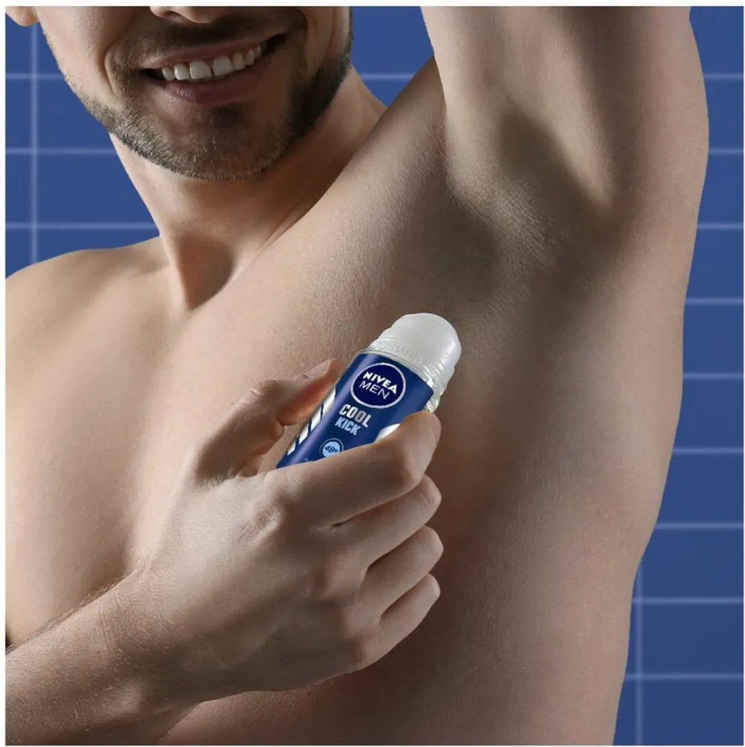 NIVEA Men Deodorant Roller Cool Kick 50ml - 3 Stuks