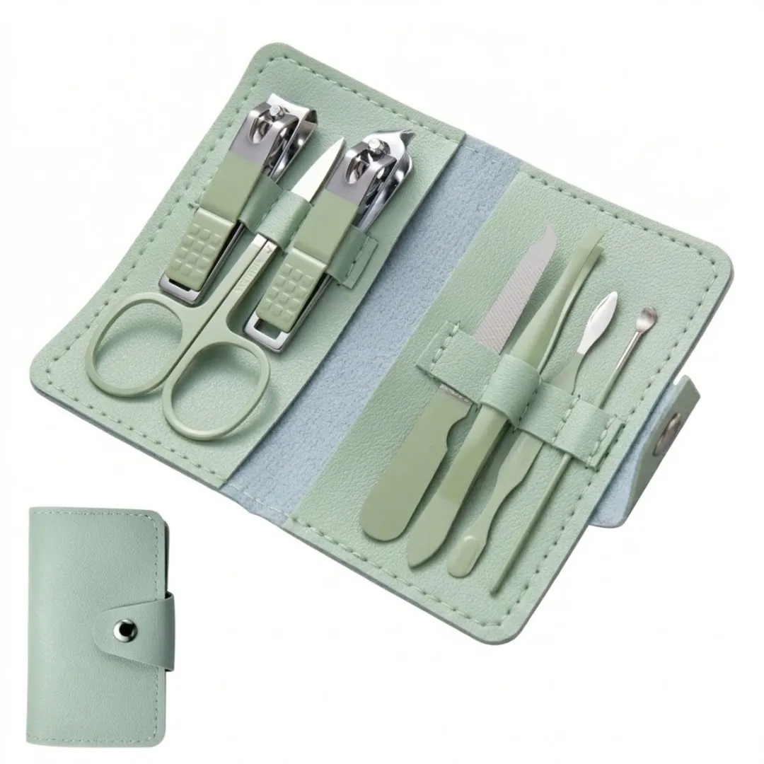 NuveX Manicure Set 7-delig - Roestvrij staal - Groen