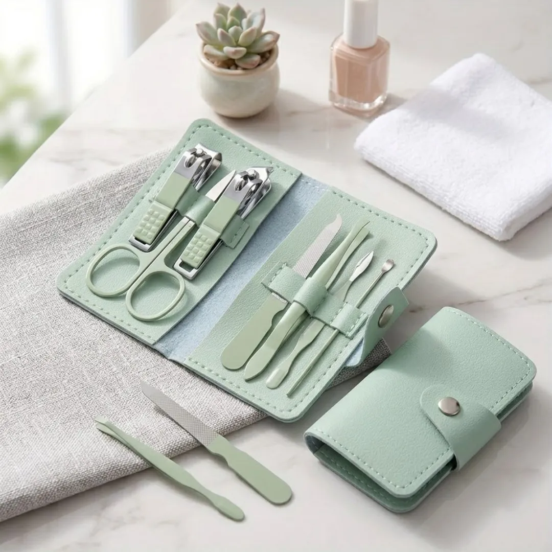 NuveX Manicure Set 7-delig - Roestvrij staal - Groen