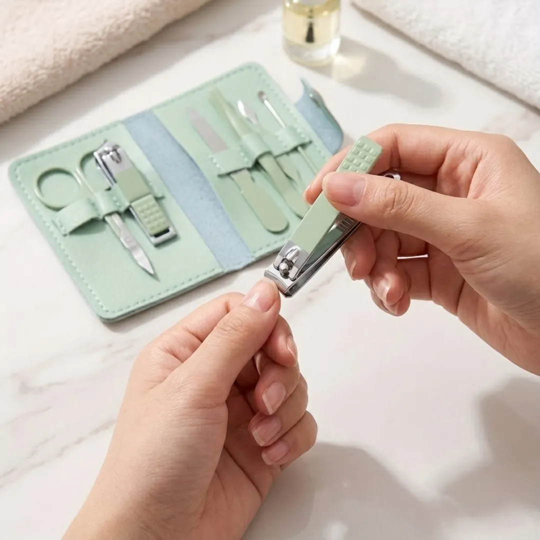 NuveX Manicure Set 7-delig - Roestvrij staal - Groen