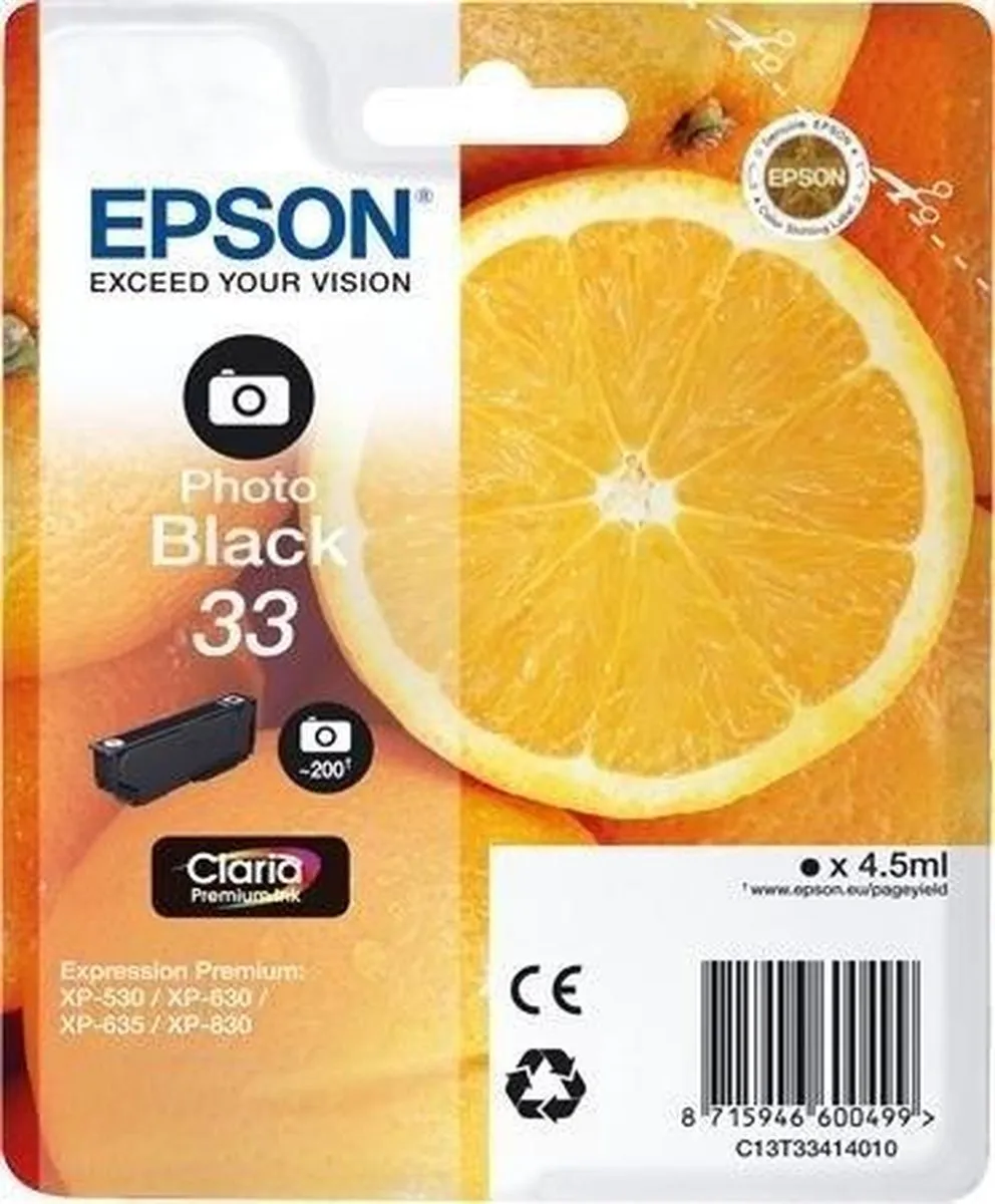 Epson Claria Premium C13T33414010 Cartouche Foto Zwart