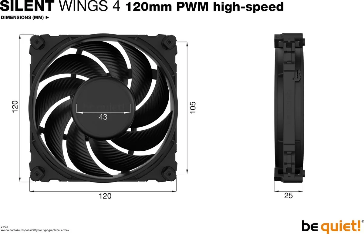 be quiet! Silent Wings 4 BL094 Behuizingsventilator 120mm - Zwart