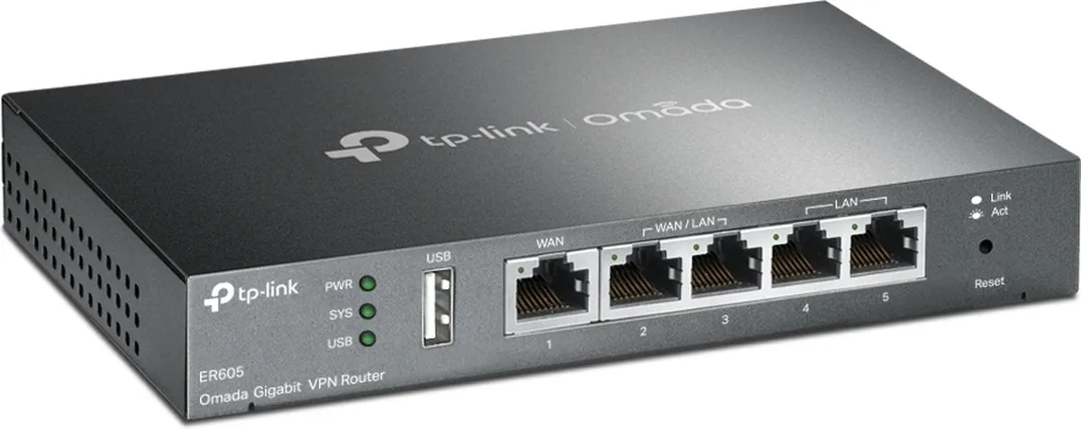 TP-Link Omada TL-R605 Router - 5x LAN, 4x WAN - Grijs